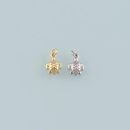 Gold Ocean Charms,18K Gold Filled Turtle Pendant,Turtle Charm Bracelet Necklace for DIY Jewelry Making Supply