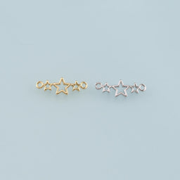 18K Gold Filled Star Connector,Celestial Charm Bracelet Necklace for DIY Jewelry Making Supply