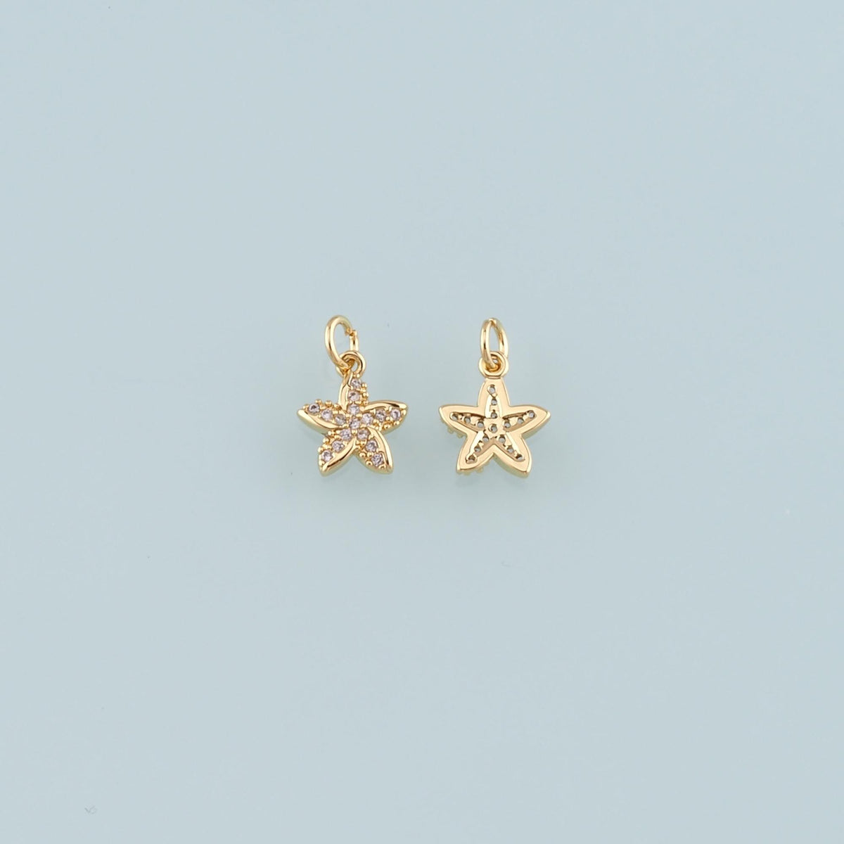 18K Gold Filled Cubic Zirconia Star Charm Pendant for Jewelry Making