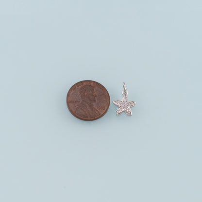 18K Gold Filled Cubic Zirconia Star Charm Pendant for Jewelry Making