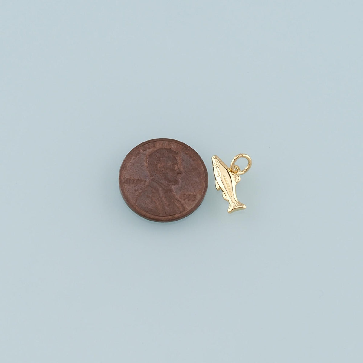 18K Gold Filled Fish Charm Pendant for Jewelry Making