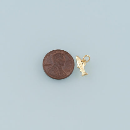 18K Gold Filled Fish Charm Pendant for Jewelry Making