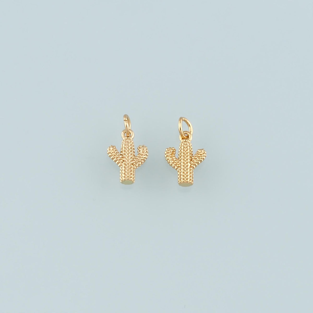 Gold Cactus Charms,18K Gold Filled Cactus Pendant,Desert Charm Bracelet Necklace for DIY Jewelry Making Supply