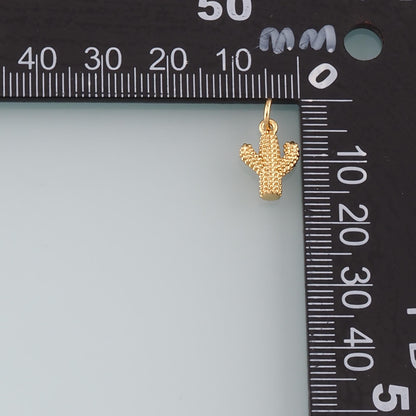 Gold Cactus Charms,18K Gold Filled Cactus Pendant,Desert Charm Bracelet Necklace for DIY Jewelry Making Supply
