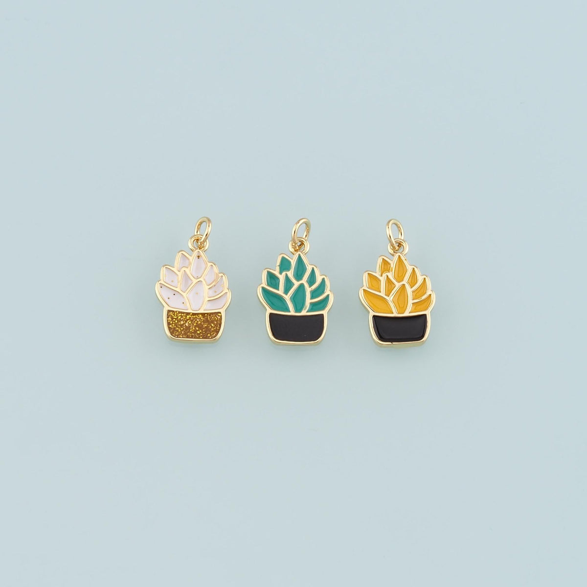 18K Gold Filled Hand Enamel Charm Pendant for Jewelry Making