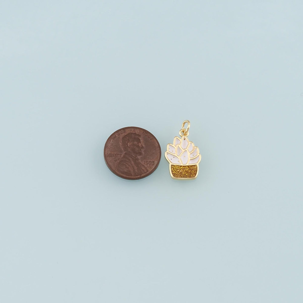 18K Gold Filled Hand Enamel Charm Pendant for Jewelry Making