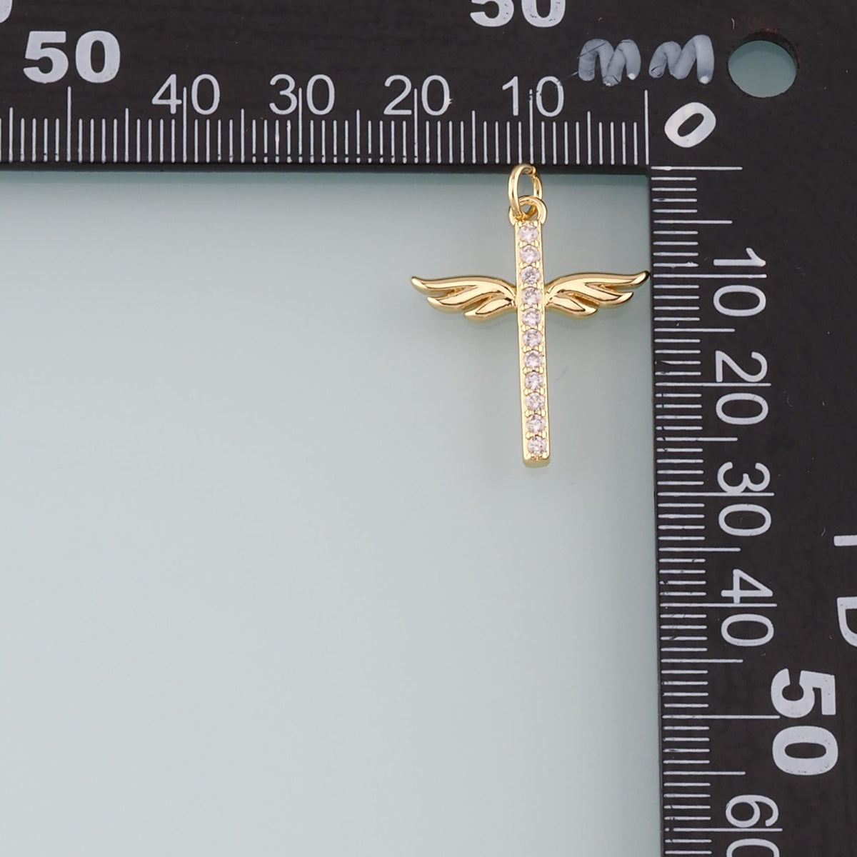 Gold Wing Charms,18K Gold Filled Wings Pendant,CZ Micro Pave Angel Wings Charm Bracelet Necklace for DIY Jewelry Making Suppl