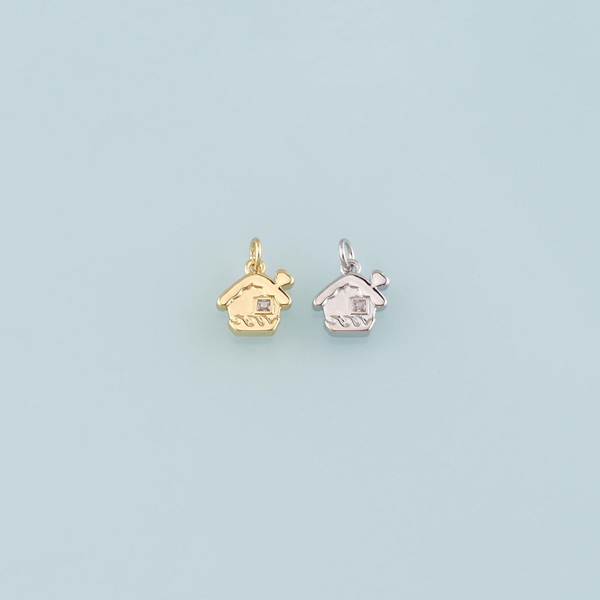 18K Gold Filled Cubic Zirconia Charm Pendant for Jewelry Making