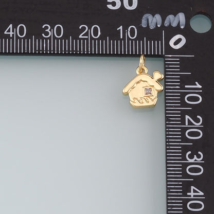 18K Gold Filled Cubic Zirconia Charm Pendant for Jewelry Making