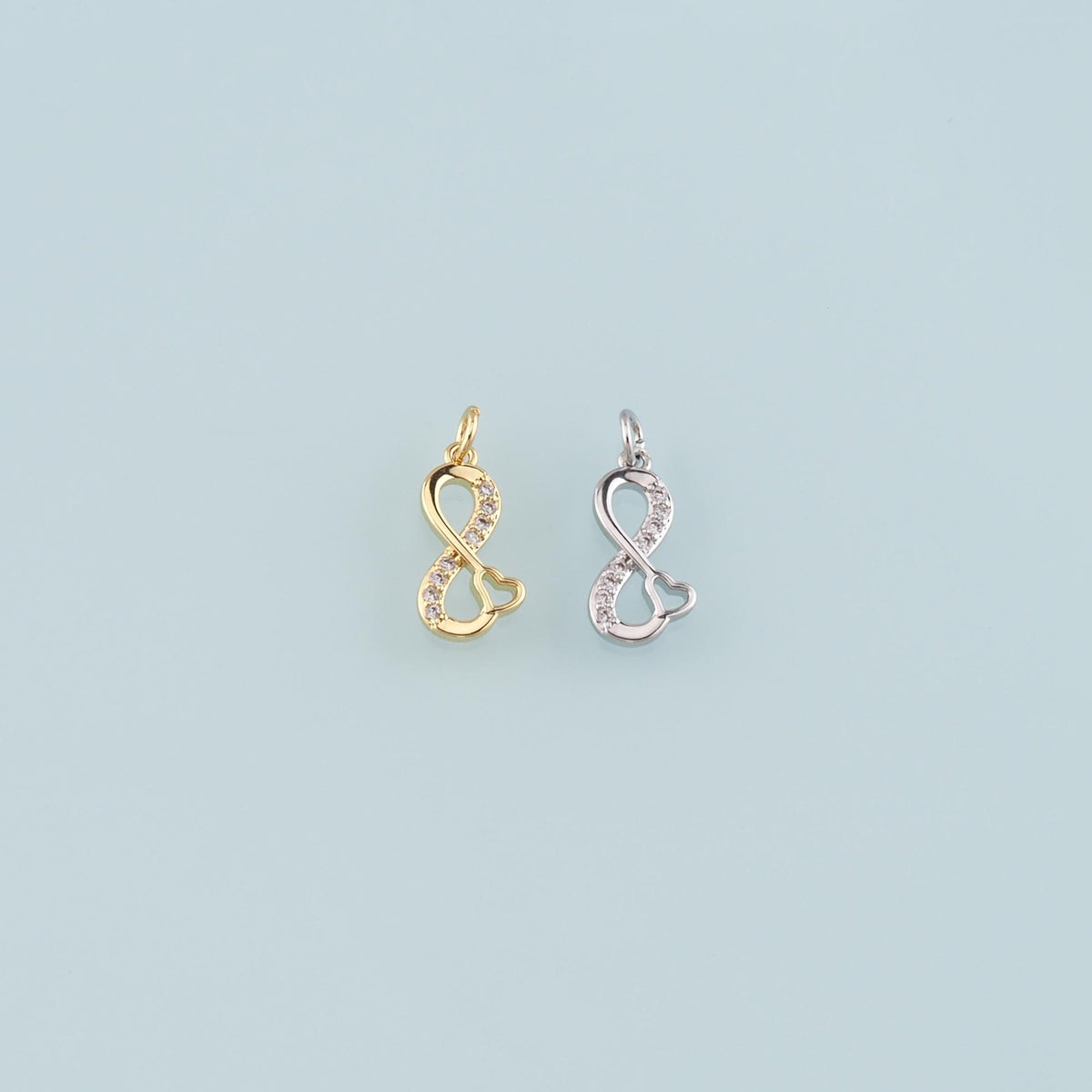 18K Gold Filled Hand CZ Charm Pendant for Jewelry Making