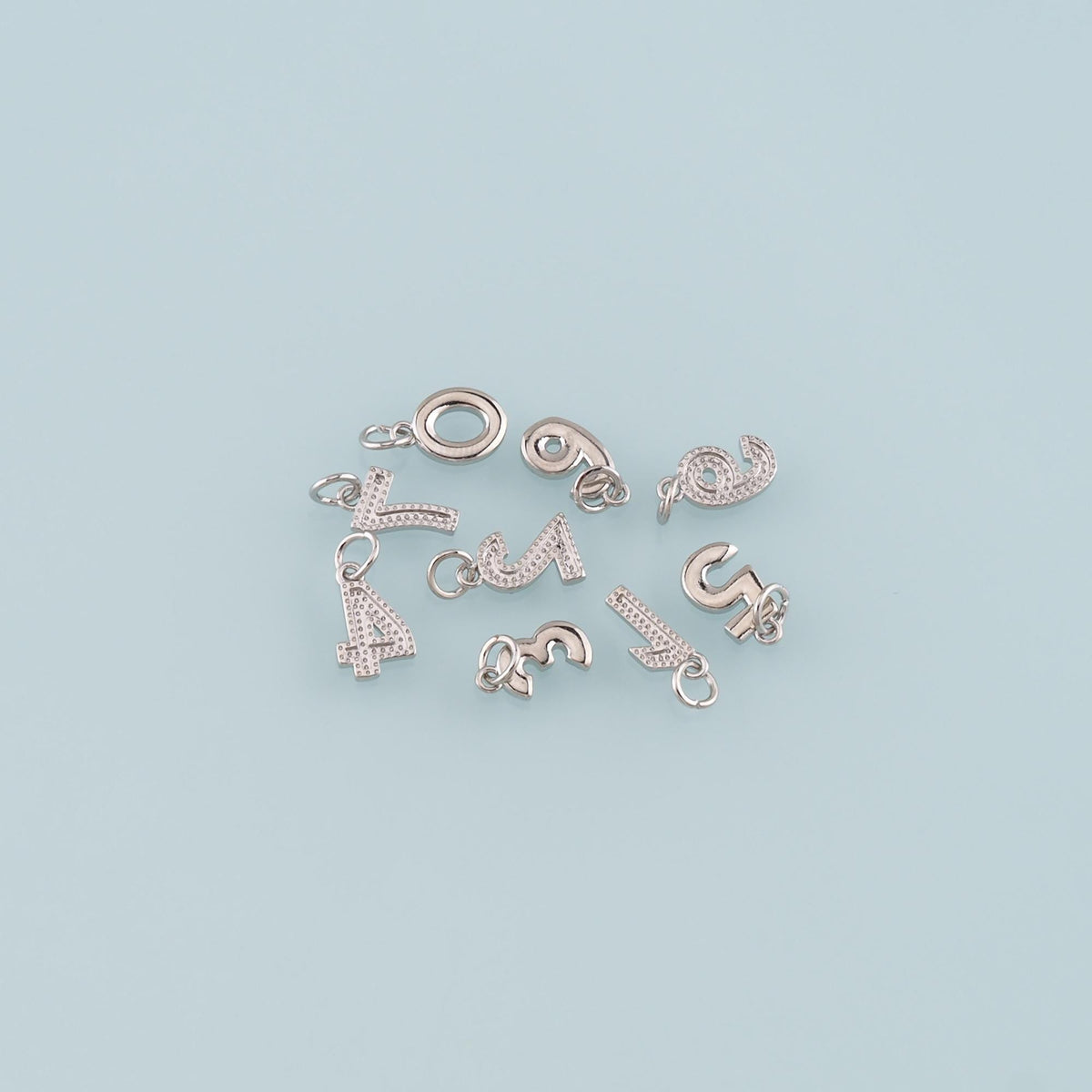 18K Gold Filled Number Pendant,Dainty Number Charm Bracelet Necklace for DIY Jewelry Making Supply