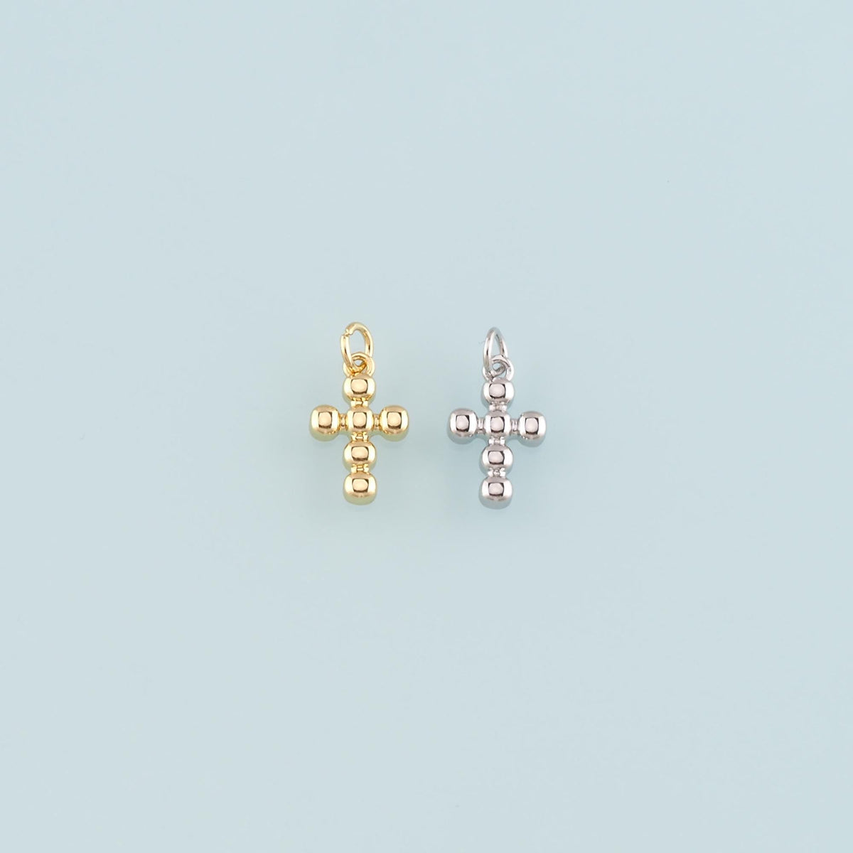 Gold Cross Charms,18K Gold Filled Cross Pendant,Religion Charm Bracelet Necklace for DIY Jewelry Making Supply