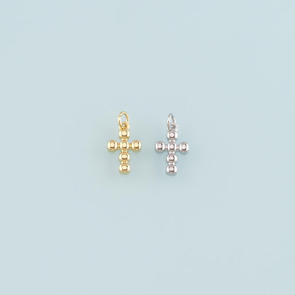 Gold Cross Charms,18K Gold Filled Cross Pendant,Religion Charm Bracelet Necklace for DIY Jewelry Making Supply