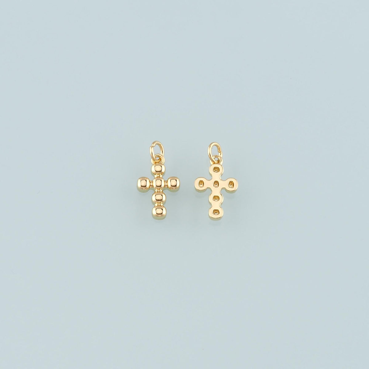 Gold Cross Charms,18K Gold Filled Cross Pendant,Religion Charm Bracelet Necklace for DIY Jewelry Making Supply