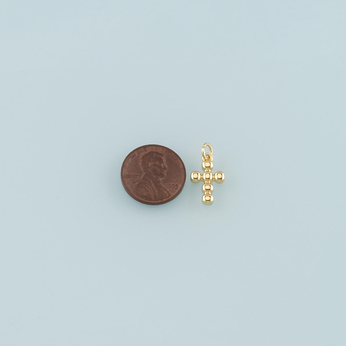 Gold Cross Charms,18K Gold Filled Cross Pendant,Religion Charm Bracelet Necklace for DIY Jewelry Making Supply