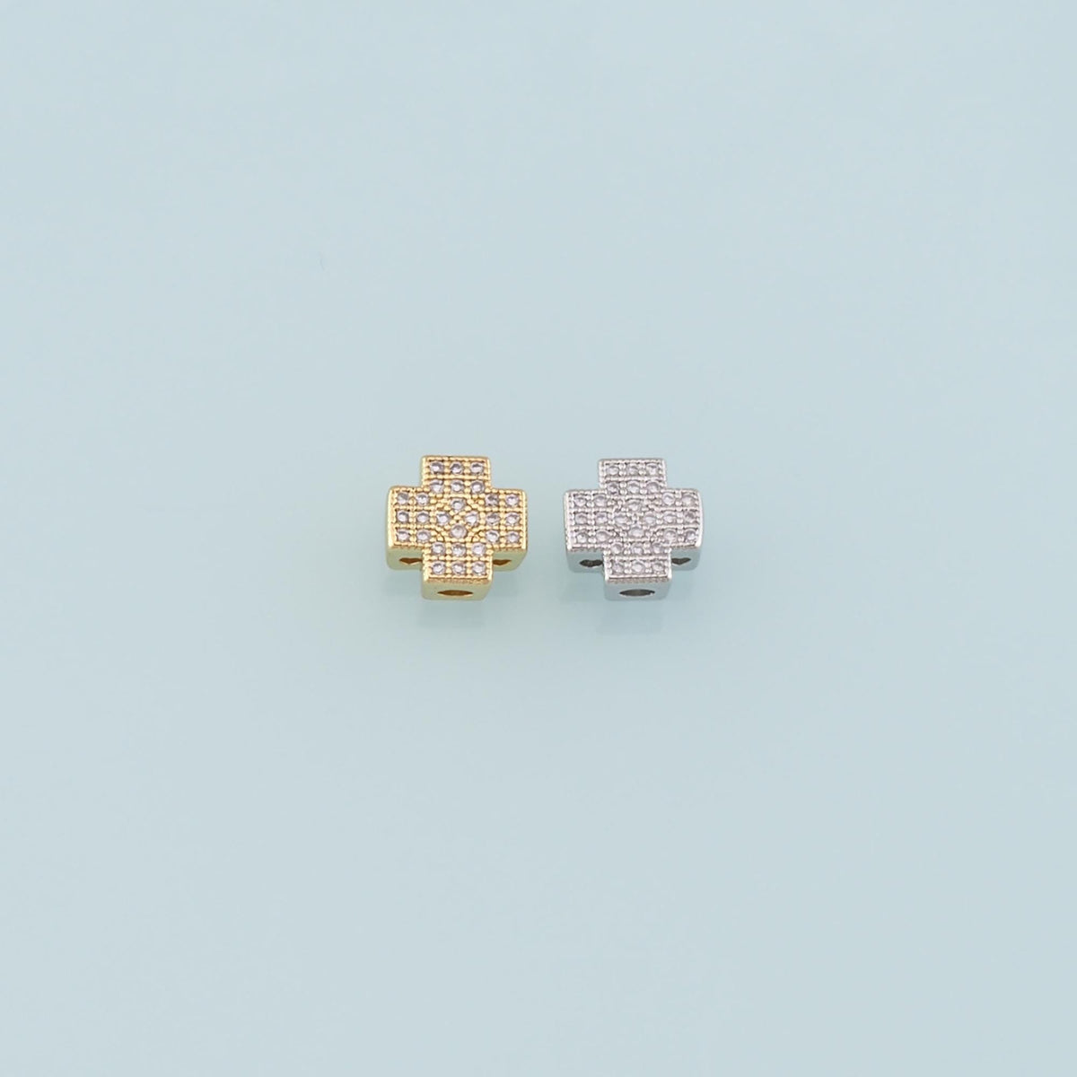 Gold Cross Spacer Beads Charms,18K Gold Filled Cross Bracelet Necklace for DIY Jewelry Making Supply