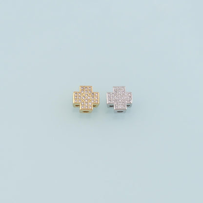 Gold Cross Spacer Beads Charms,18K Gold Filled Cross Bracelet Necklace for DIY Jewelry Making Supply