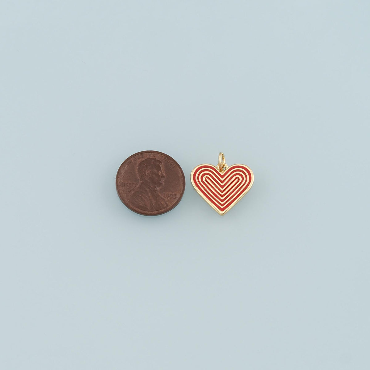 18K Gold Filled Heart Enamel Charm Pendant for Jewelry Making