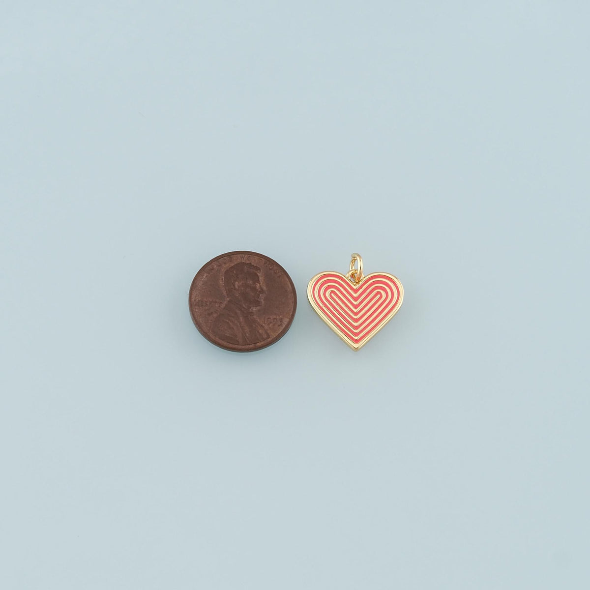 18K Gold Filled Heart Enamel Charm Pendant for Jewelry Making