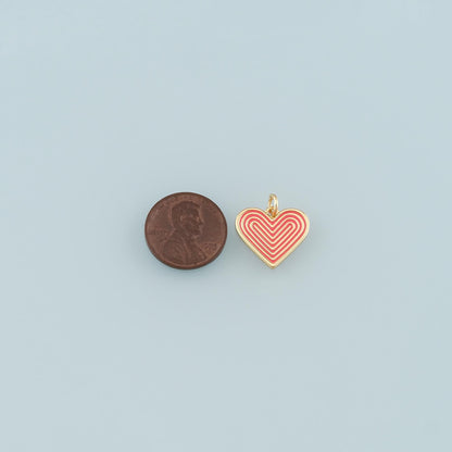 18K Gold Filled Heart Enamel Charm Pendant for Jewelry Making