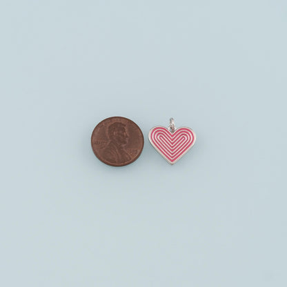 18K Gold Filled Heart Enamel Charm Pendant for Jewelry Making