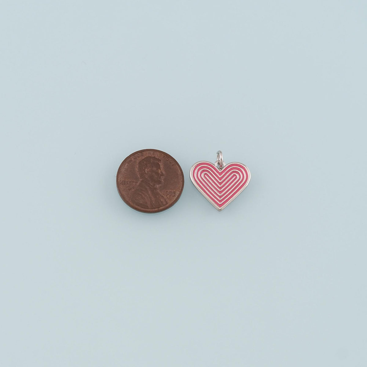 18K Gold Filled Heart Pendant,Enamel Heart Charm Bracelet Necklace for DIY Jewelry Making Supply