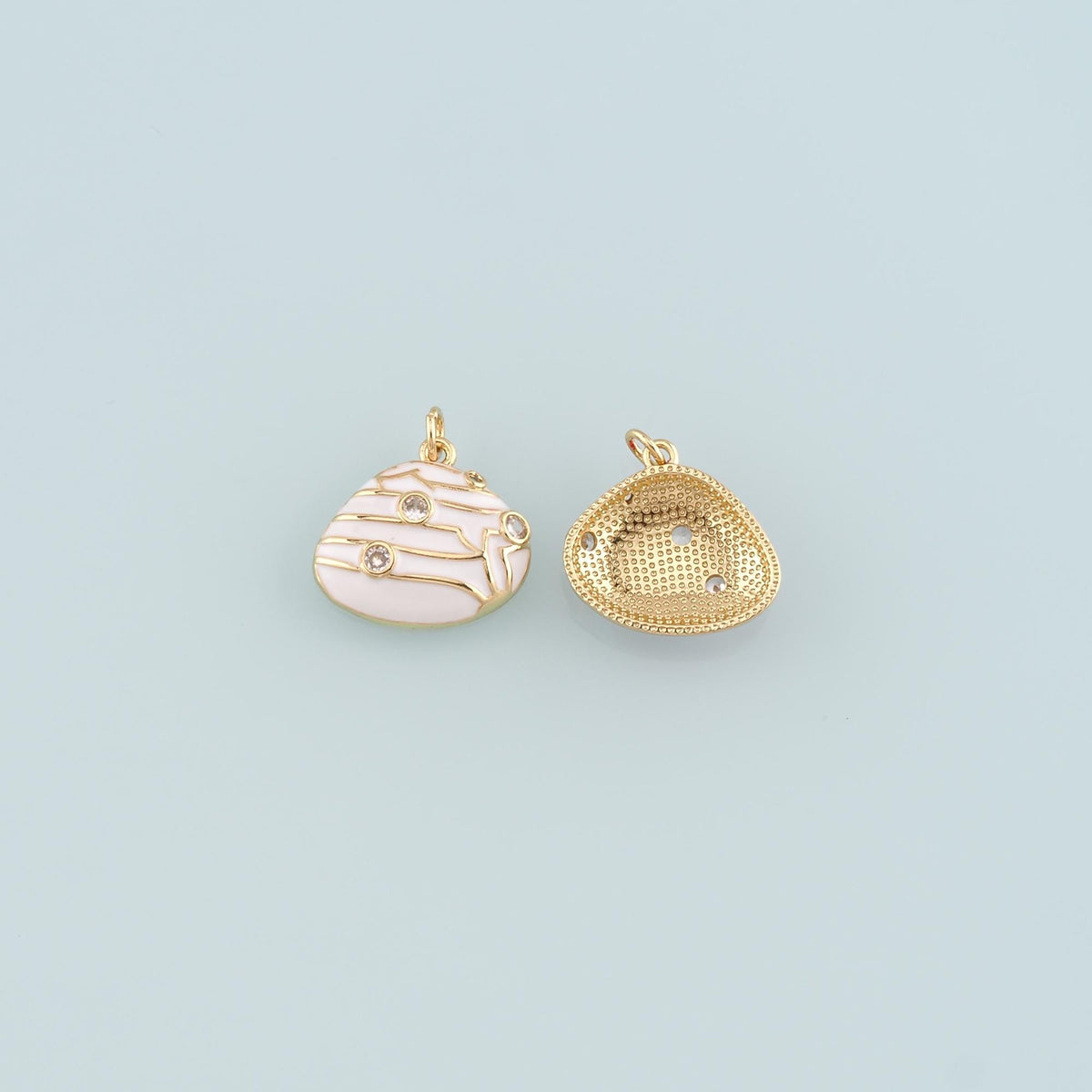 Gold Conch Charms,18K Gold Filled Conch Pendant,Enamel Conch Shell Charm Bracelet Necklace for DIY Jewelry Making Supply