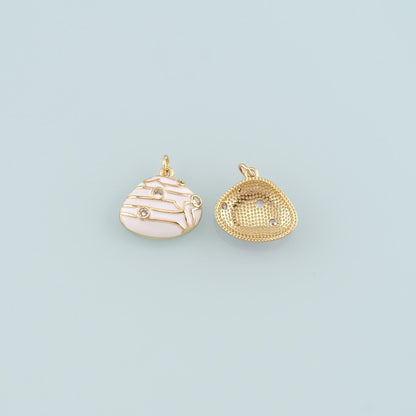Gold Conch Charms,18K Gold Filled Conch Pendant,Enamel Conch Shell Charm Bracelet Necklace for DIY Jewelry Making Supply