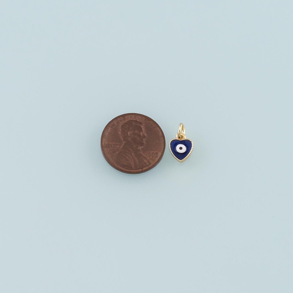 Gold Evil Eye Charms,18K Gold Filled Heart Pendant,Enamel Heart Eye Charm Bracelet Necklace for DIY Jewelry Making Supply