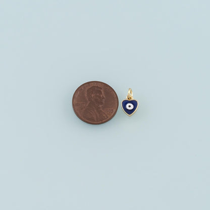 Gold Evil Eye Charms,18K Gold Filled Heart Pendant,Enamel Heart Eye Charm Bracelet Necklace for DIY Jewelry Making Supply