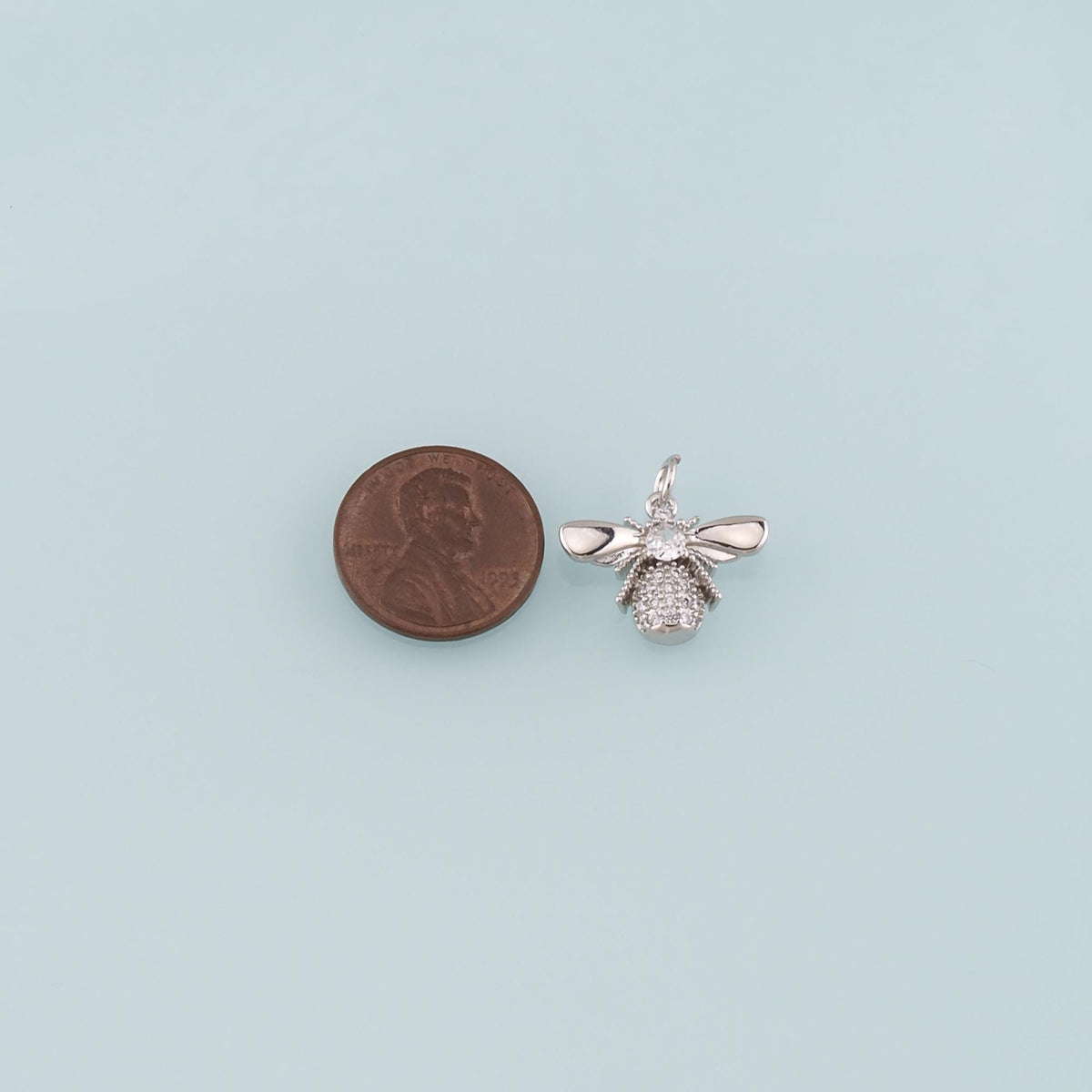 Gold Insect Charms,18K Gold Filled Bee Pendant,CZ Micro Pave Bee Charm Bracelet Necklace for DIY Jewelry Making Supply