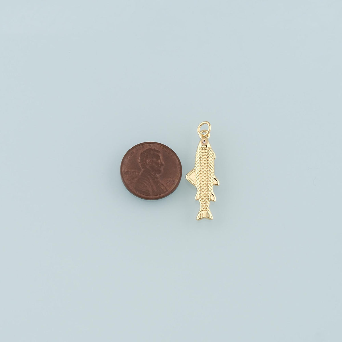 Gold Fish Charms,18K Gold Filled Fish Pendant,Ocean Charm Bracelet Necklace for DIY Jewelry Making Supply