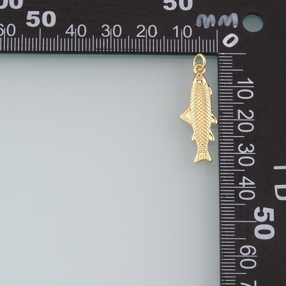 Gold Fish Charms,18K Gold Filled Fish Pendant,Ocean Charm Bracelet Necklace for DIY Jewelry Making Supply