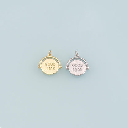 Gold Luck Charms,18K Gold Filled Good Luck Pendant,Good Luck Charm Bracelet Necklace for DIY Jewelry Making Supply