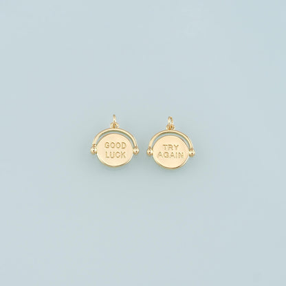 Gold Luck Charms,18K Gold Filled Good Luck Pendant,Good Luck Charm Bracelet Necklace for DIY Jewelry Making Supply