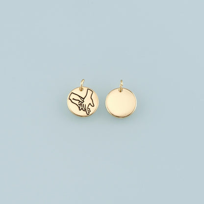 18K Gold Filled Hand Pendant,Enamel Hand Charm Bracelet Necklace for DIY Jewelry Making Supply