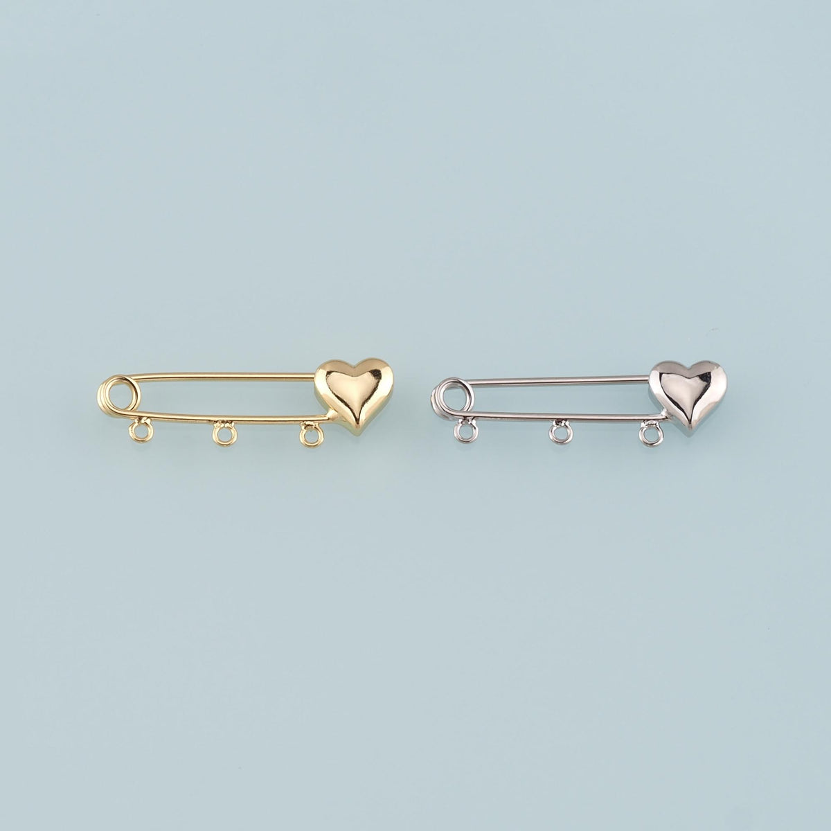 18K Gold Filled Safety Pin Pendant,Safety Pin Charm Bracelet Necklace for DIY Jewelry Making Supply