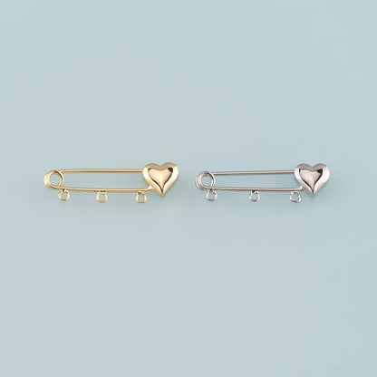 18K Gold Filled Safety Pin Pendant,Safety Pin Charm Bracelet Necklace for DIY Jewelry Making Supply