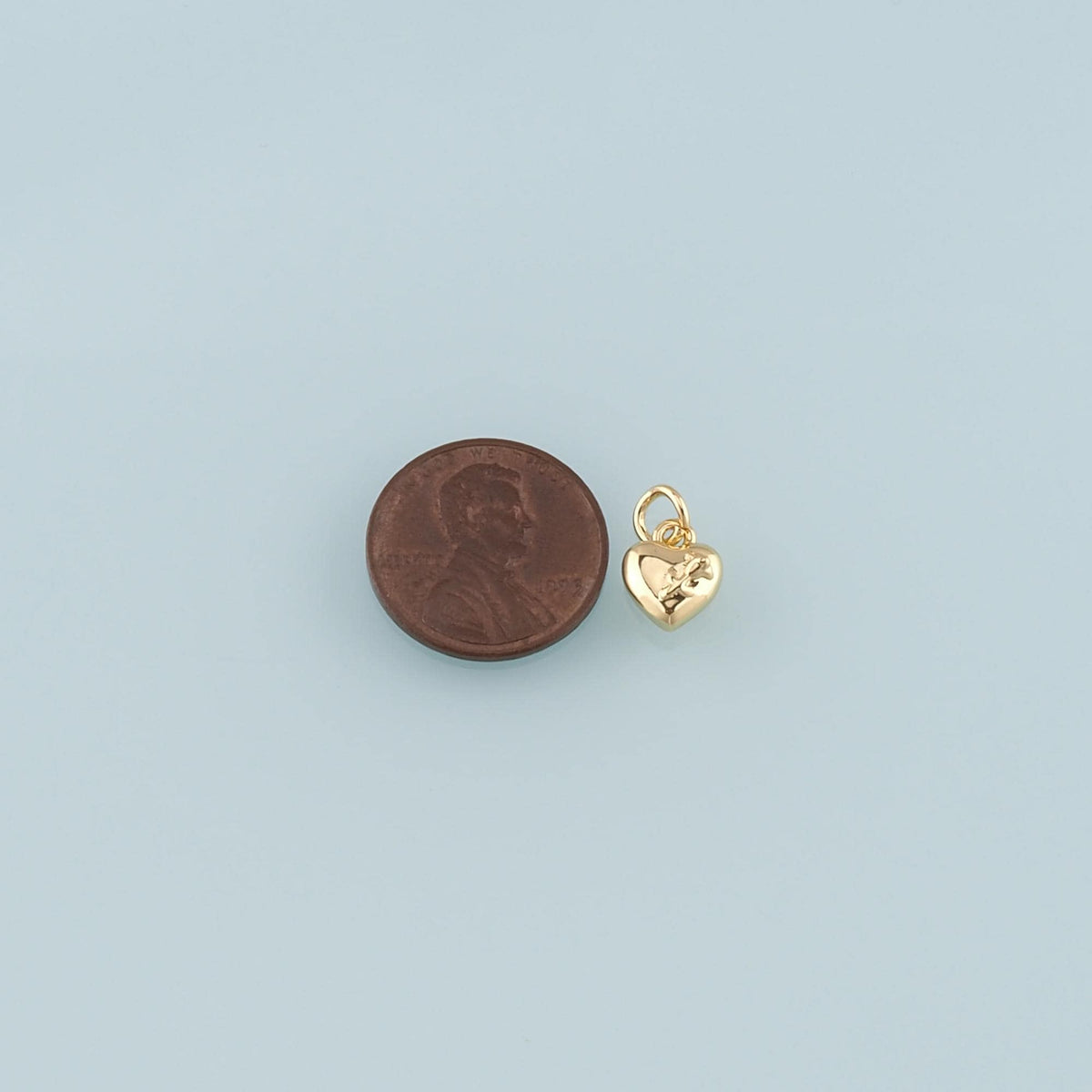Gold Heart Rose Charm,18K Gold Filled Rose Pendant,Flower Charm Bracelet Necklace for DIY Jewelry Making Supply