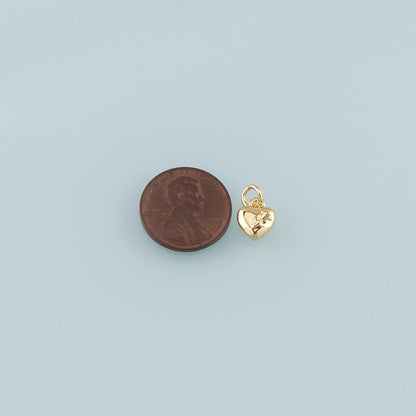 Gold Heart Rose Charm,18K Gold Filled Rose Pendant,Flower Charm Bracelet Necklace for DIY Jewelry Making Supply