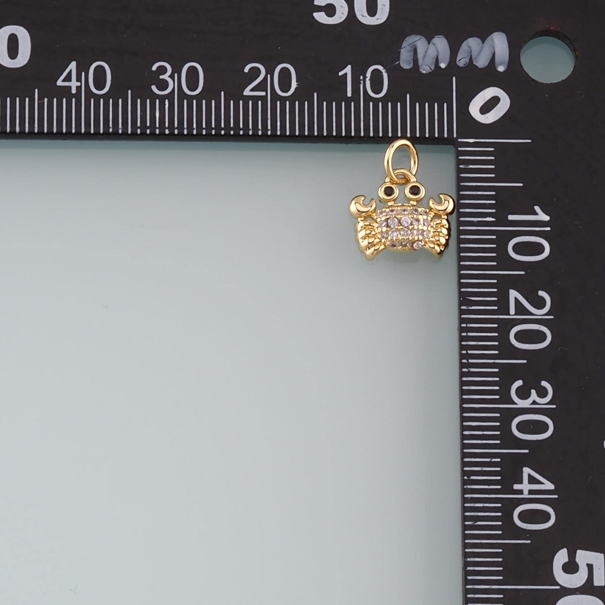 Gold Marine Life Charms,18K Gold Filled Crab Pendant,CZ Micro Pave Crab Charms Bracelet Necklace for DIY Jewelry Making Suppl