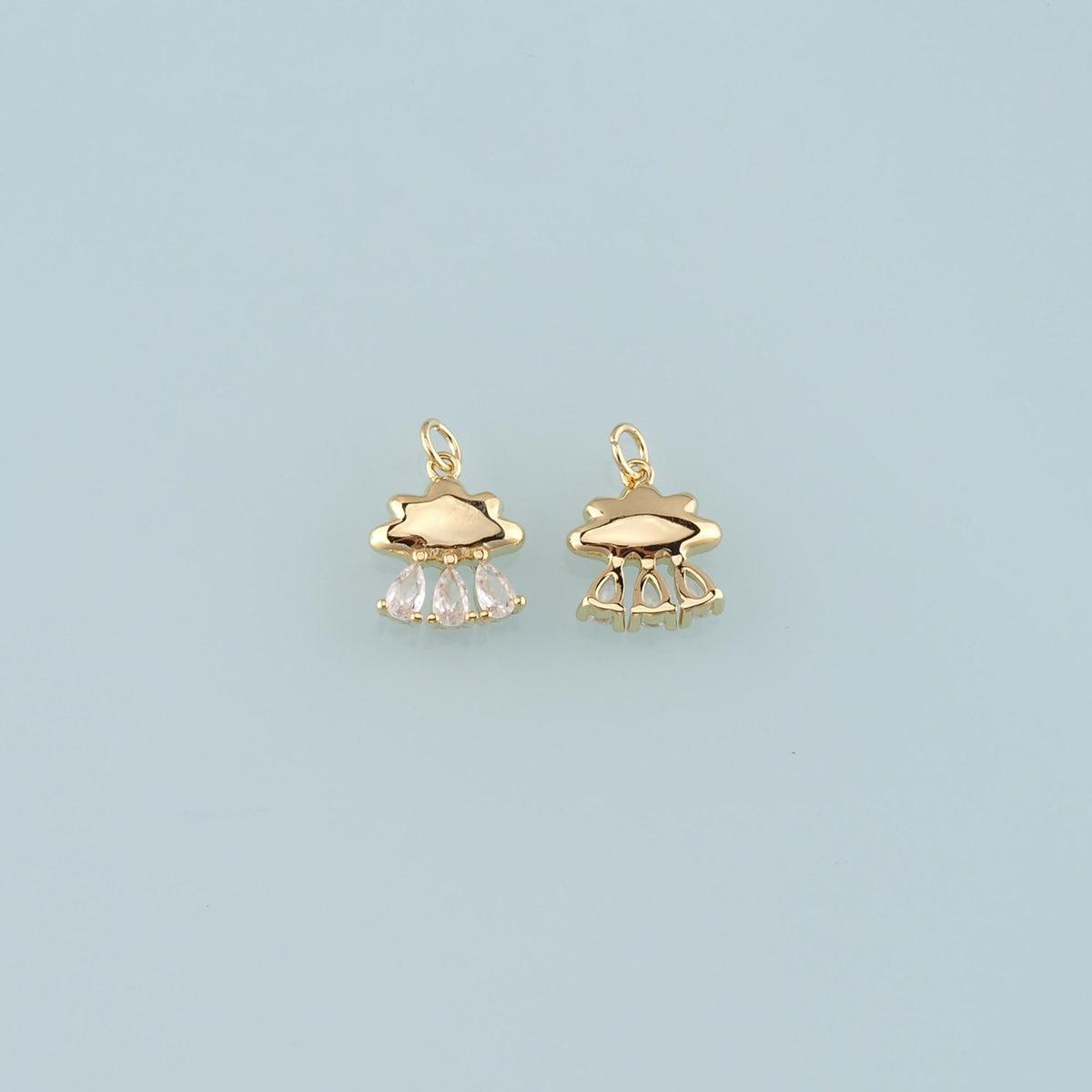 Gold Jellyfish Charms,18K Gold Filled Jellyfish Pendant,CZ Micro Pave Ocean Charm Bracelet Necklace for DIY Jewelry Making Su