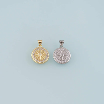 18K Gold Filled Hand CZ Charm Pendant for Jewelry Making