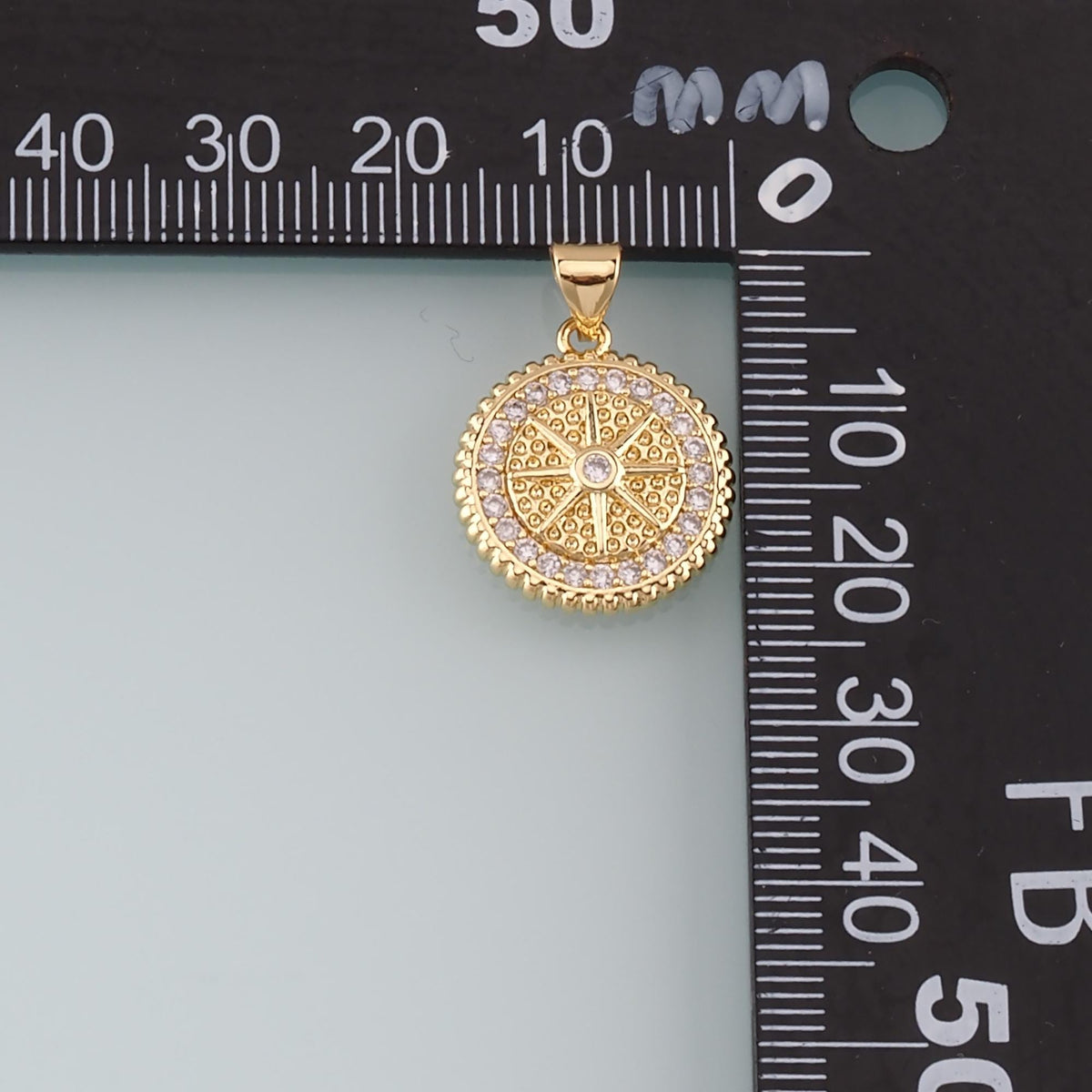18K Gold Filled Hand CZ Charm Pendant for Jewelry Making