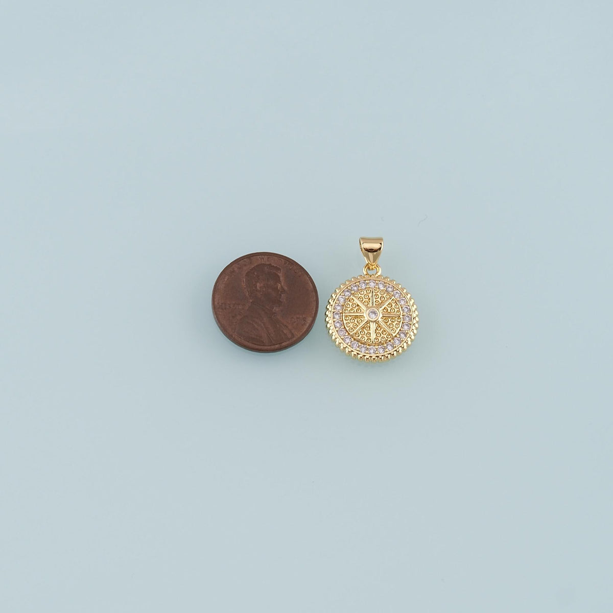 18K Gold Filled Hand CZ Charm Pendant for Jewelry Making
