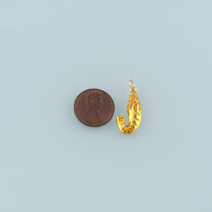 Gold Ocean Charms,18K Gold Filled Shrimp Pendant,Enamel Shrimp Charm Bracelet Necklace for DIY Jewelry Making Supply