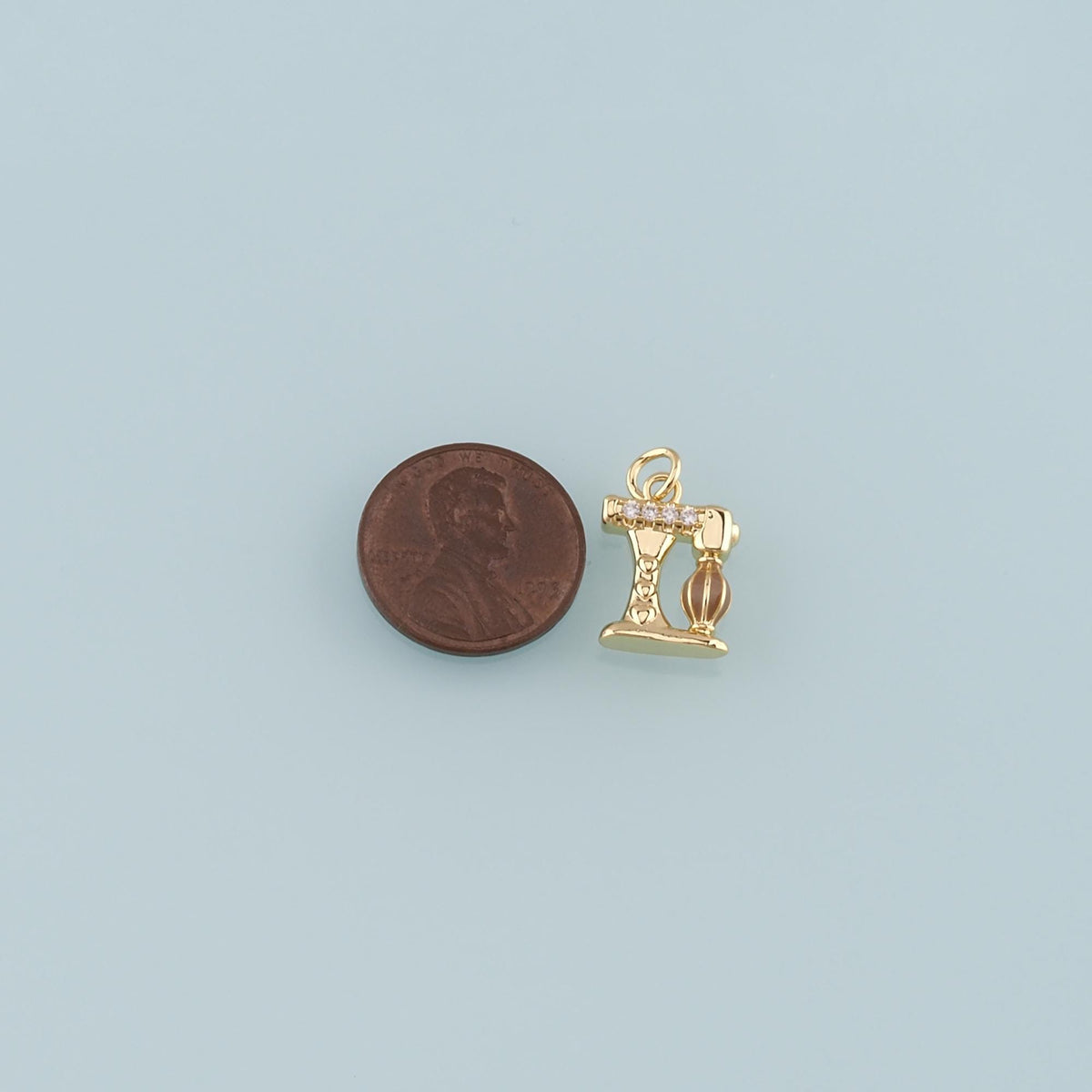 18K Gold Filled Sewing Machine Pendant,Enamel Sewing Machine Charm Bracelet Necklace for DIY Jewelry Making Supply