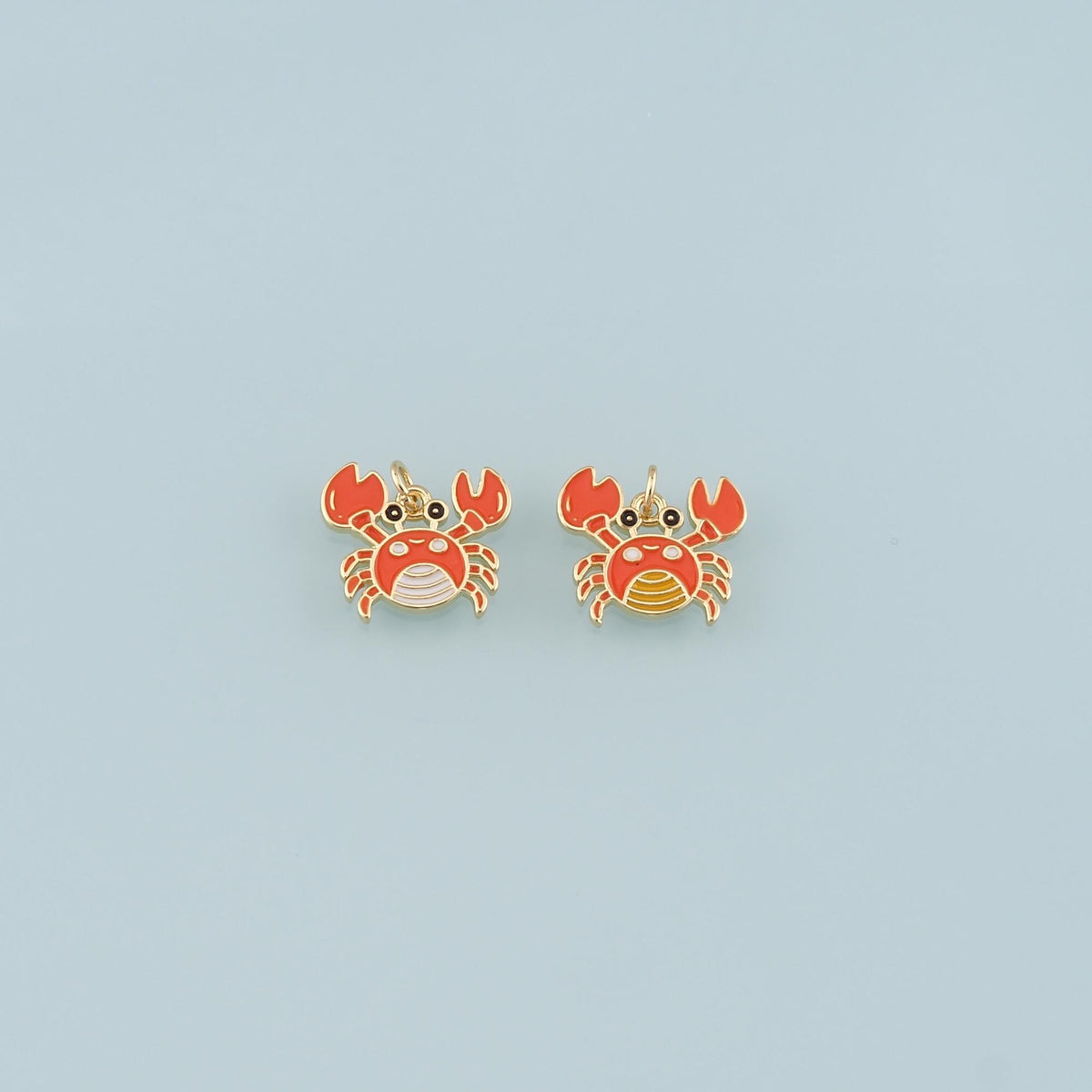 Gold Marine Life Charms,18K Gold Filled Crab Pendant,Enamel Crab Charms Bracelet Necklace for DIY Jewelry Making Supply