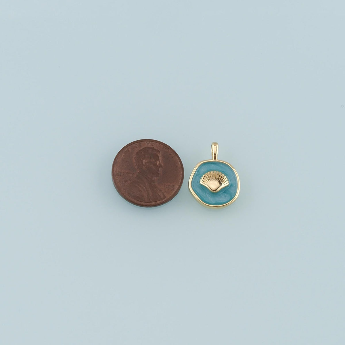 Gold Shell Charms,18K Gold Filled Scallop Pendant,Enamel Conch Shell Charm Bracelet Necklace for DIY Jewelry Making Supply