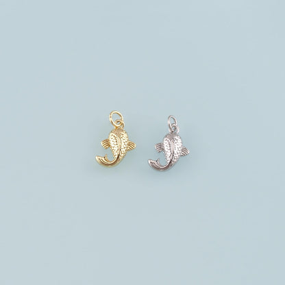 Gold Fish Charms,18K Gold Filled Fish Pendant,Fish Charm Bracelet Necklace for DIY Jewelry Making Supply